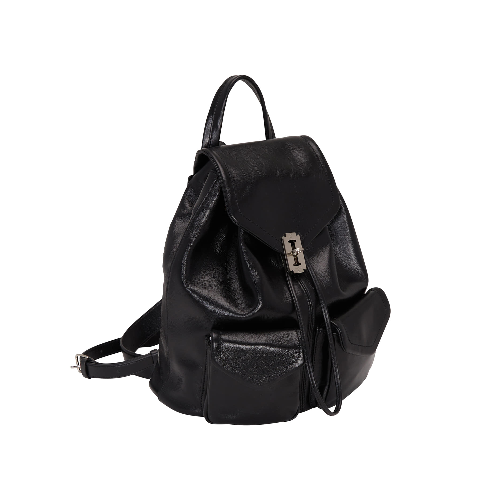 Occam Doux double pocket Backpack M (오캄 두 더블 포켓 백팩 미듐) Black