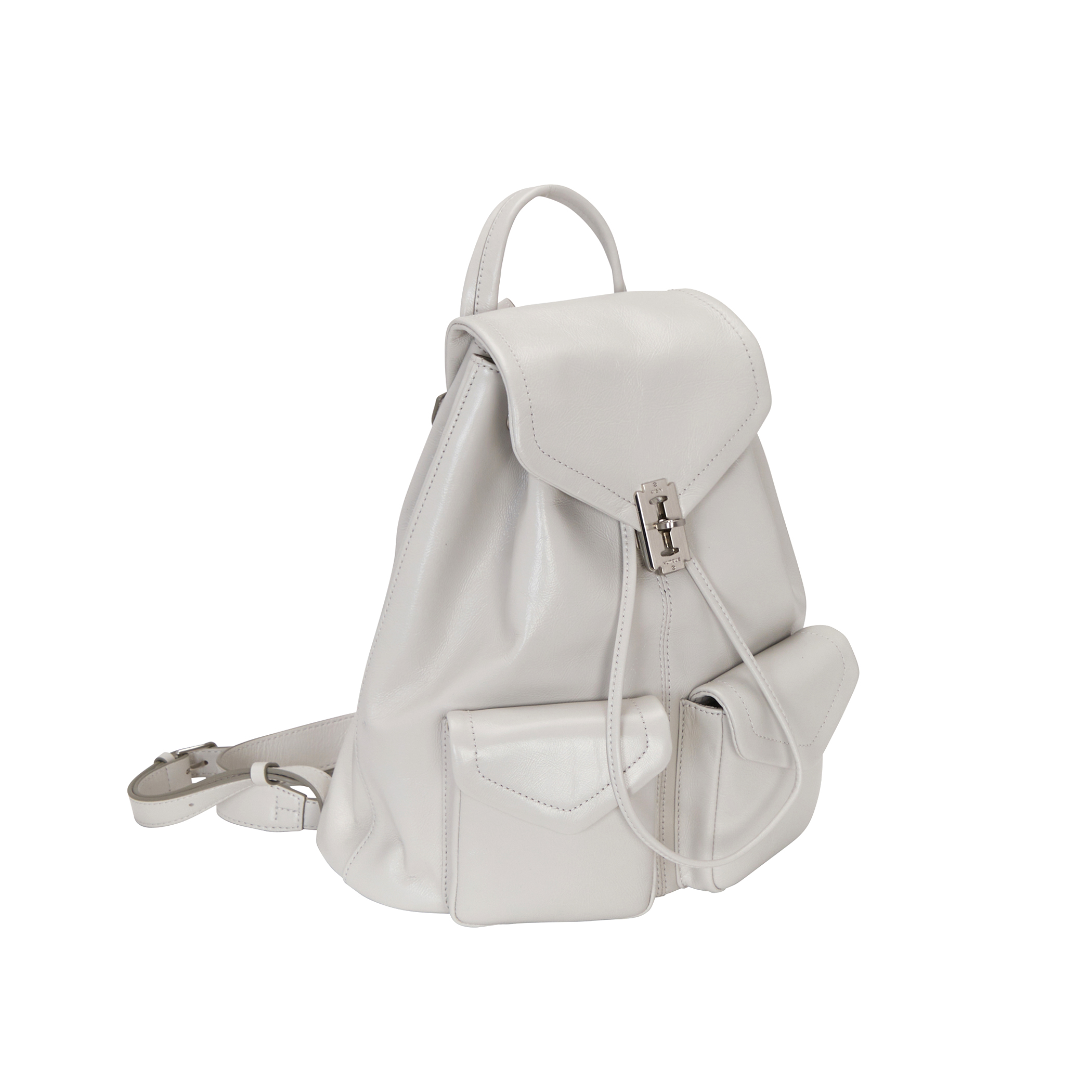 Occam Doux double pocket Backpack M (오캄 두 더블 포켓 백팩 미듐) Light Beige