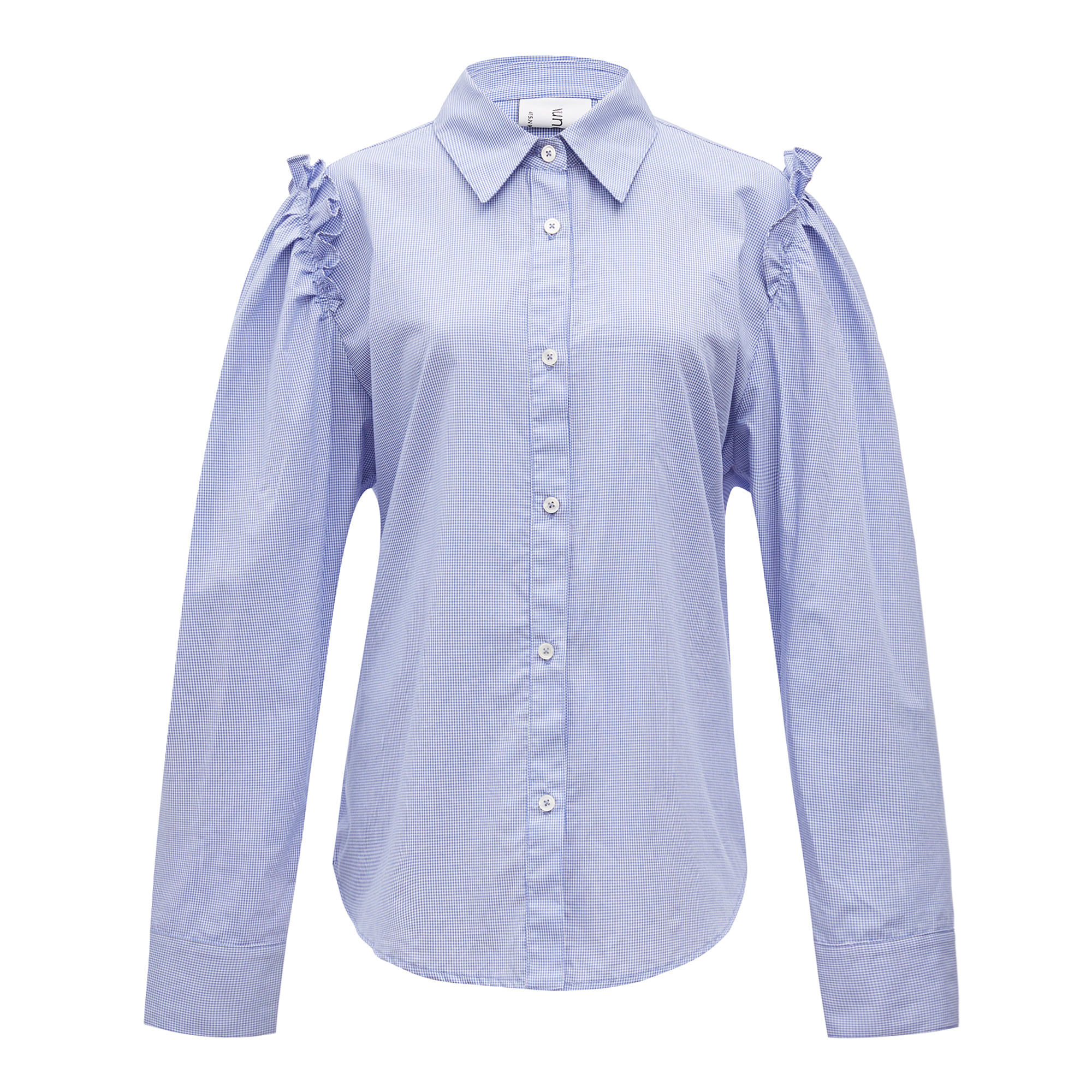 [아울렛] Humming frill shirt(허밍 프릴 셔츠) Blue