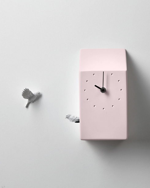 [하오시] 쿠쿠 벽시계_홈 핑크 Cuckoo Clock Home Pink