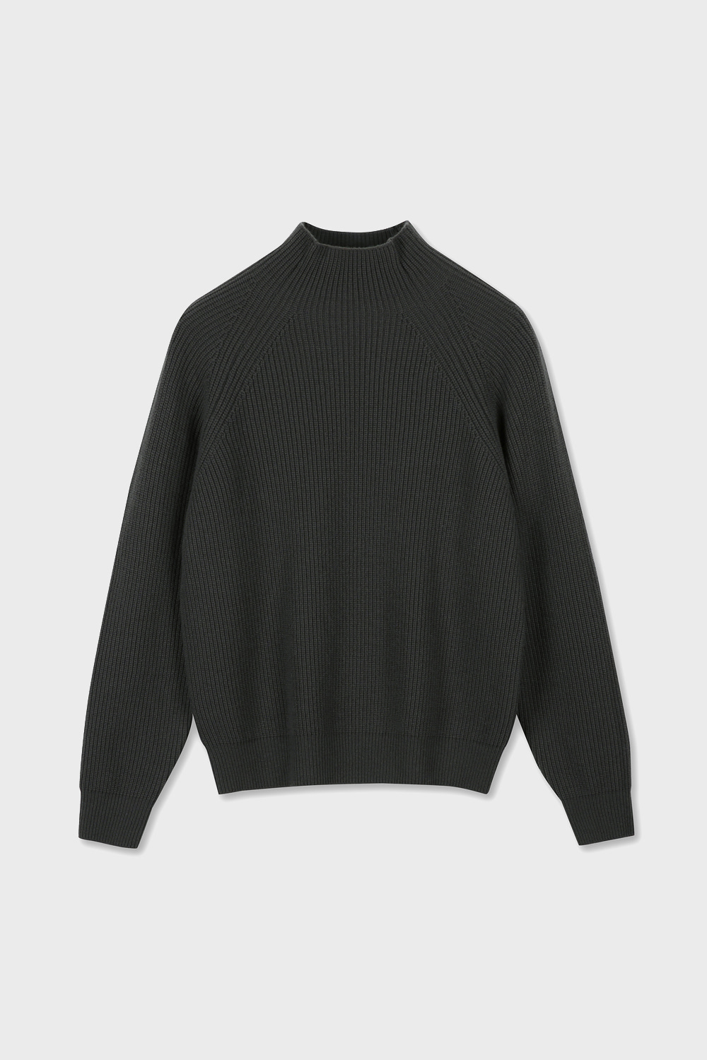 WOOL HIGH NECK KNIT (CHARCOAL)
