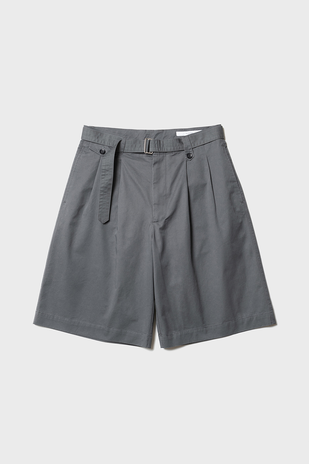 BELTED WIDE SHORTS (GREY)