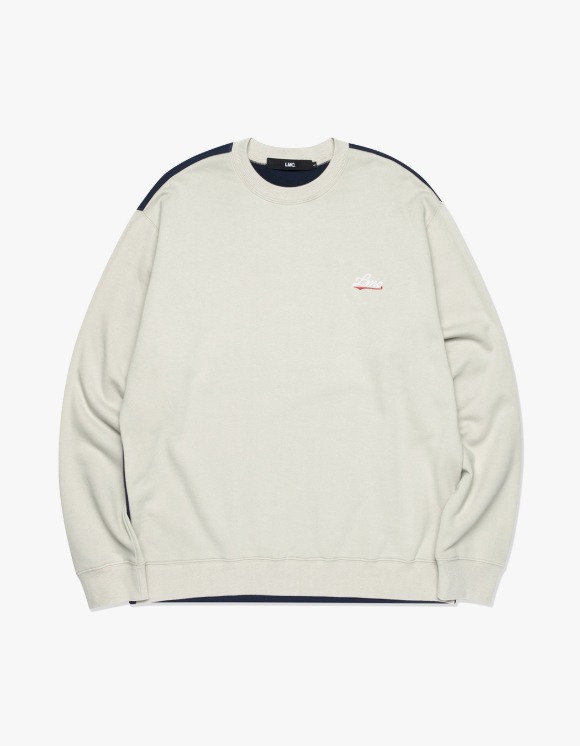 さらに100円引き◆LMC◆LMC TWO-TONE BLOCK SWEATSHIRT LMC LMC TWO-TONE BLOCK SWEATSHIRT sand | International Store
