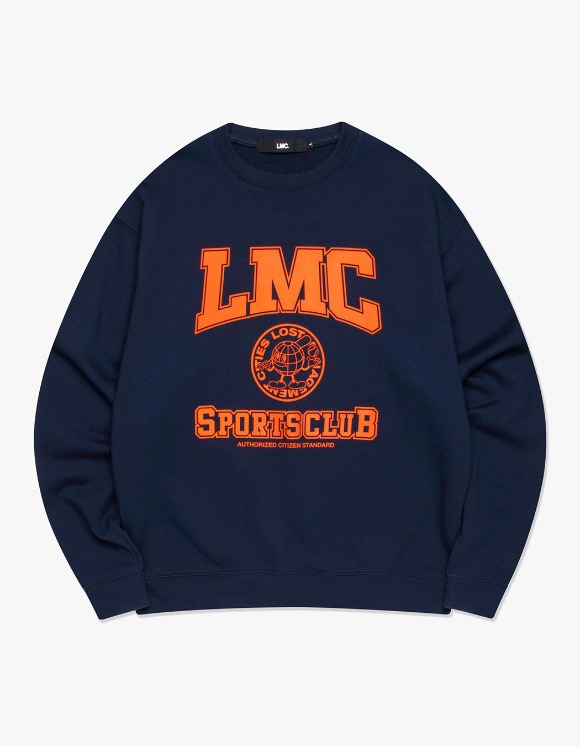 [ LMC ]★EARTH MAN COLLEGE SWEATSHIRT LMC Earth Man College Sweatshirt - Navy | International Store