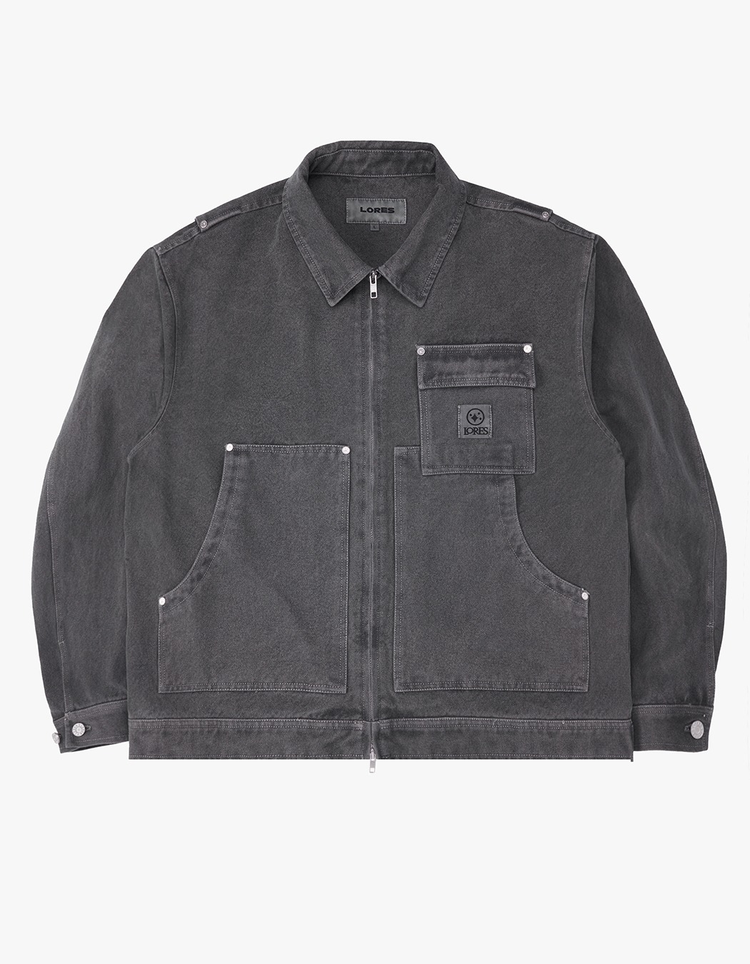 ★2025FW新作★LMC★PIGMENT DYED WORK JACKET 2025 LABOR JACKET - BLACK PIGMENT WASH – autumnheadwear