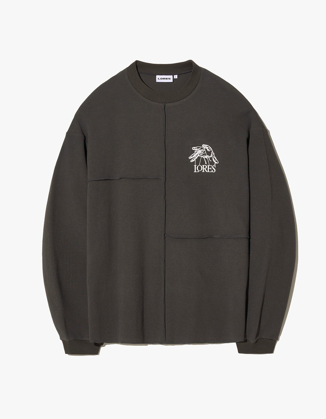 ★LORES★ Puppet Waffle L/S Tee Ash Green LORES Puppet Waffle L/S Tee - Charcoal | International Store