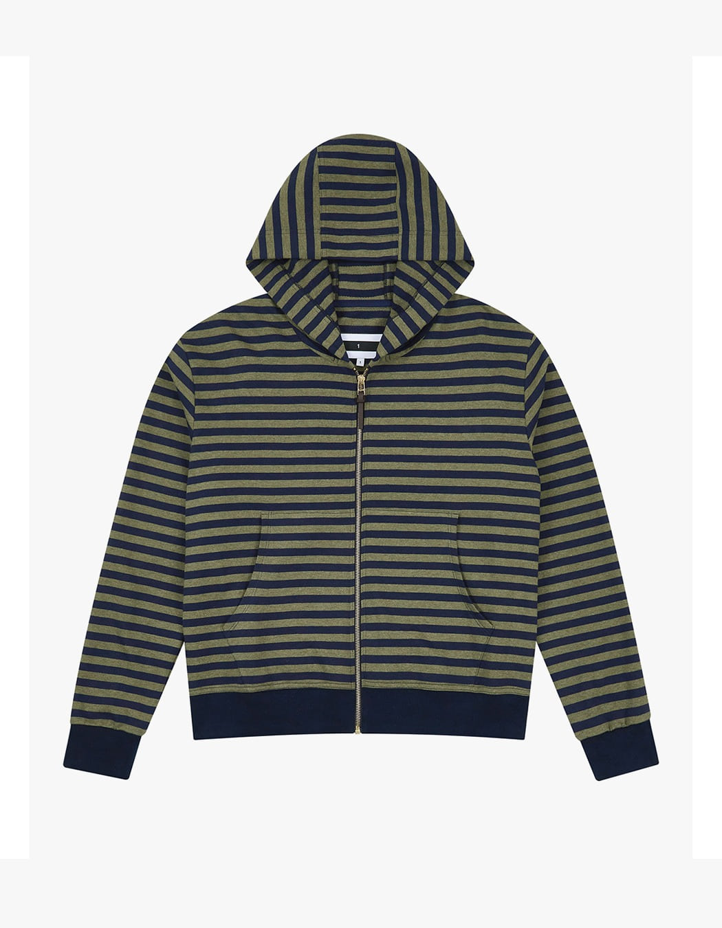 [SAFARISPOT] TICKETING STRIPE BORDER HOODIE 4COLORS 韓国人気 Safarispot 1/2 Ticketing Stripe Border Hoodie - Gray
