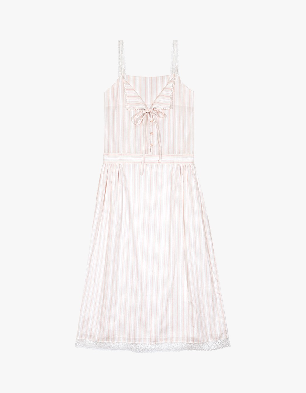 MARGARIN FINGERS Lace Pin Tuck One-Piece - White