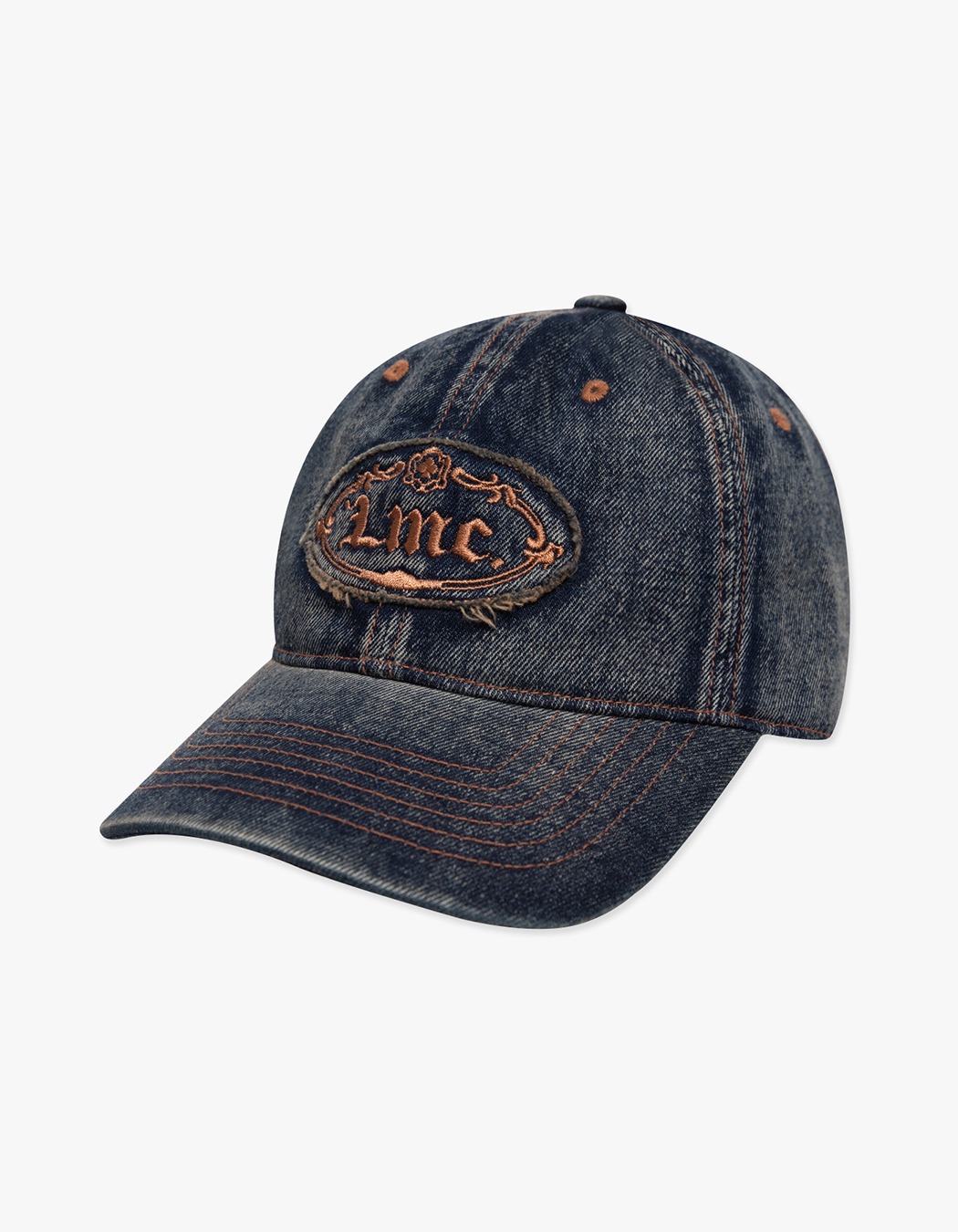 ★ LMC★ WASHED DENIM GOTHIC OVAL 6PANEL CAP dark navy 0LM4 LMC Washed Denim Gothic Oval 6Panel Cap - Dark Navy