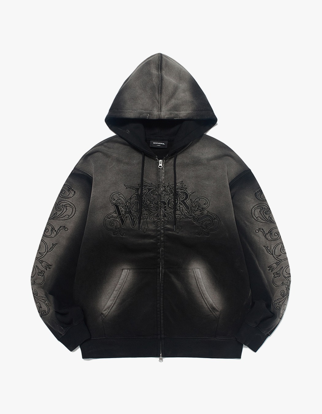 WKNDRS Art Nouveau Zipup Hoodie - Black | International Store