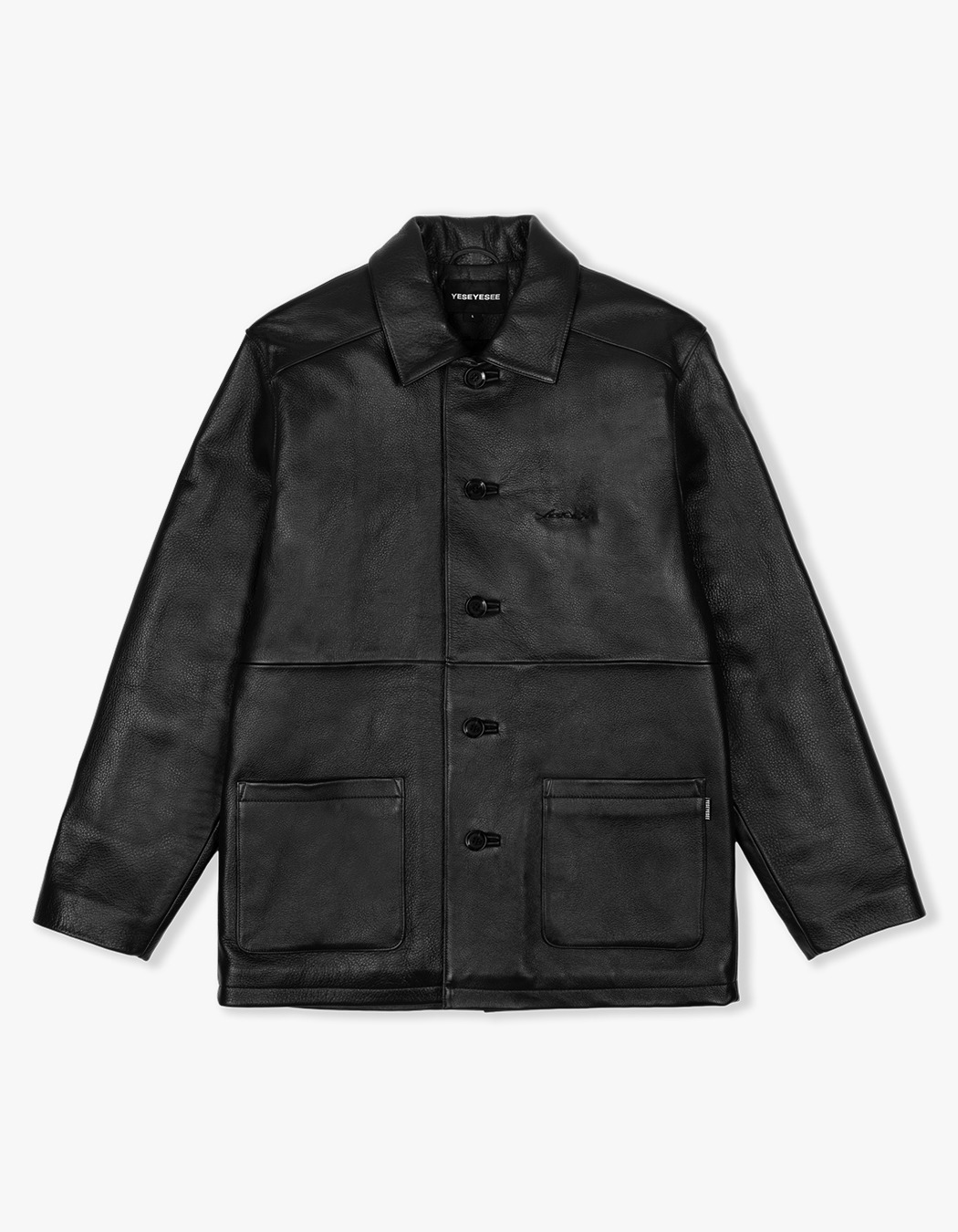 アウターその他 YESEYESEE Glossy Leather Car Coat Brown yeseyesee Glossy Leather Car Coat - Brown | 하이츠스토어