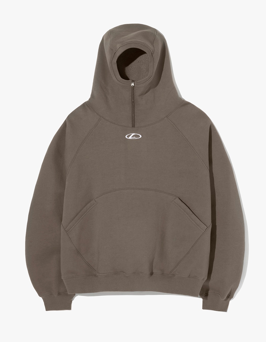 ★LORES★24FW 新作★L Oval Logo Balaclava Hoodie★2色 LORES L Oval Logo Balaclava Hoodie - Charcoal
