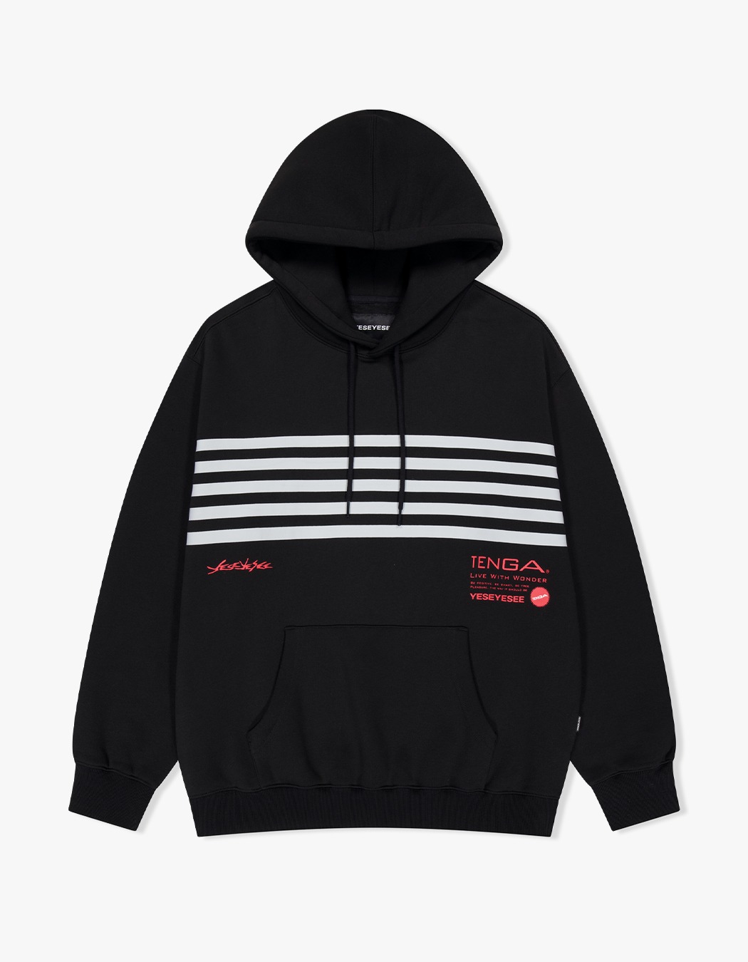 【YESEYESEE×Tenga】Y.E.S Stripe Hoodie yeseyesee [7/22 순차발송]Arch Logo Hoodie - Gun metal