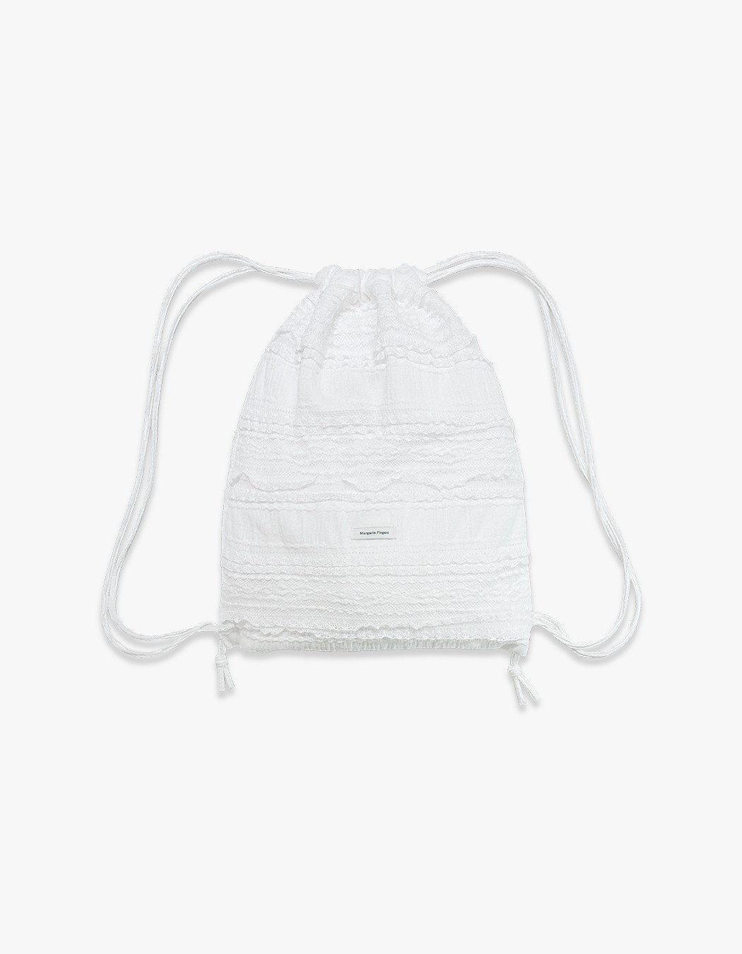 MARGARIN FINGERS ♥ LACE FRILL STRING BAG /追跡付 MARGARIN FINGERS Lace Frill String Bag - White | 하이츠스토어