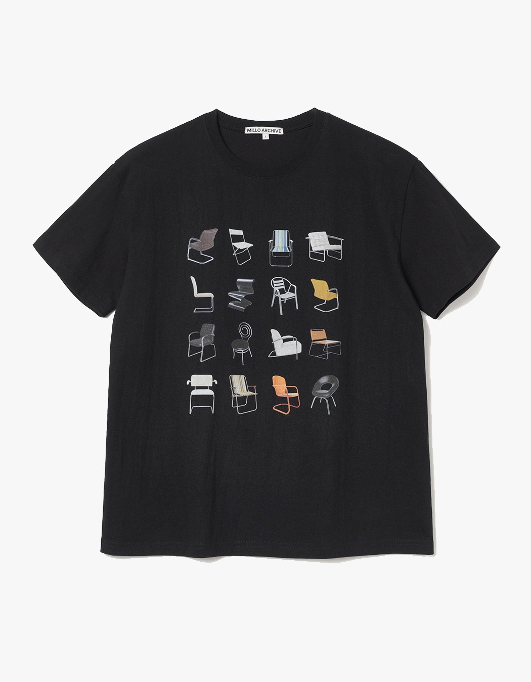 【MILLO ARCHIVE】 Line Chair T-Shirts MILLO ARCHIVE Line Chair T-Shirts - Black | International Store
