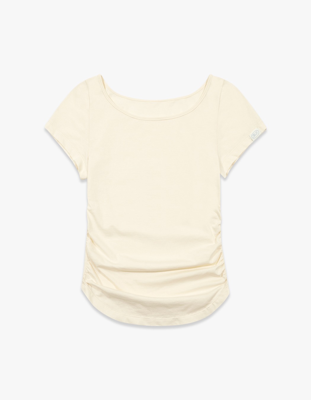 MARGARIN FINGERS ♥ BOAT SHIRRING T-SHIRT /追跡付 MARGARIN FINGERS Boat Shirring T-Shirt - Brown | 하이츠스토어
