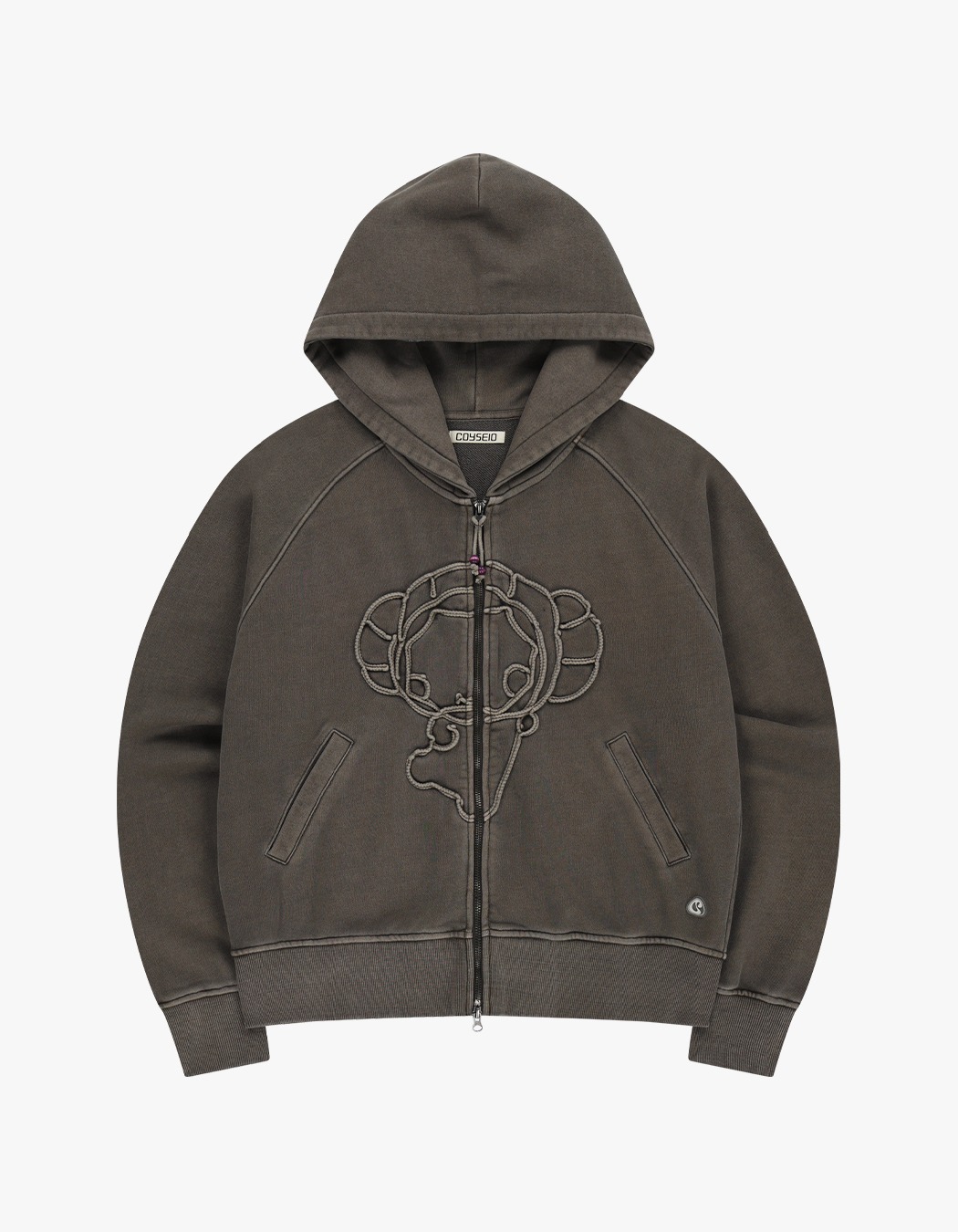 トップス COYSEIO VINTAGE TAPE HOOD ZIP-UP Coyseio Vintage Tape Hood Zip-Up - Navy | 하이츠스토어