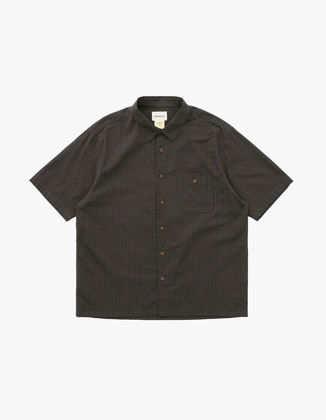 Khakis Border Check S/S Shirt - Sage | International Store