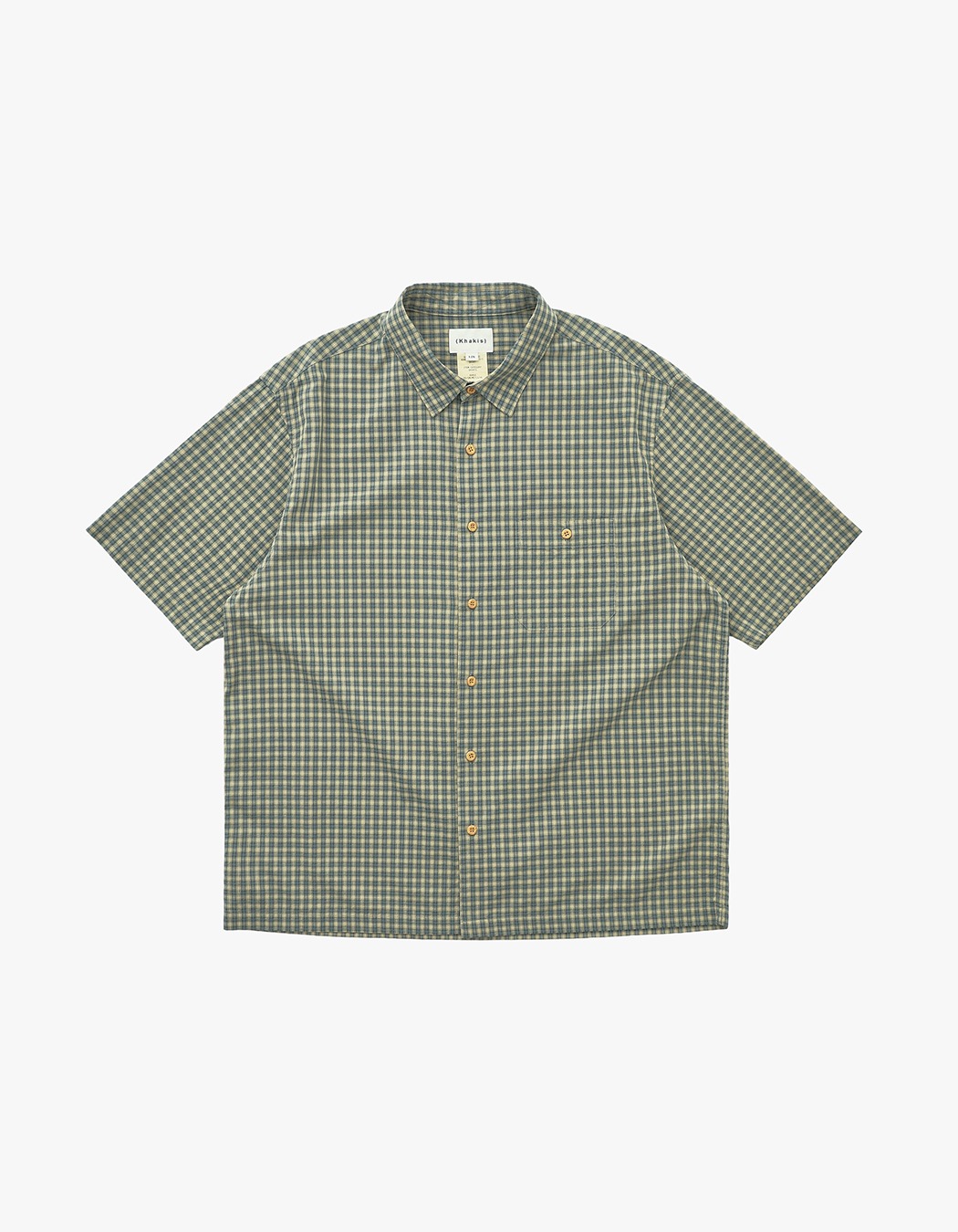 【S】Khakis Border Check S/S Shirt M Khakis Border Check S/S Shirt - Sage | International Store