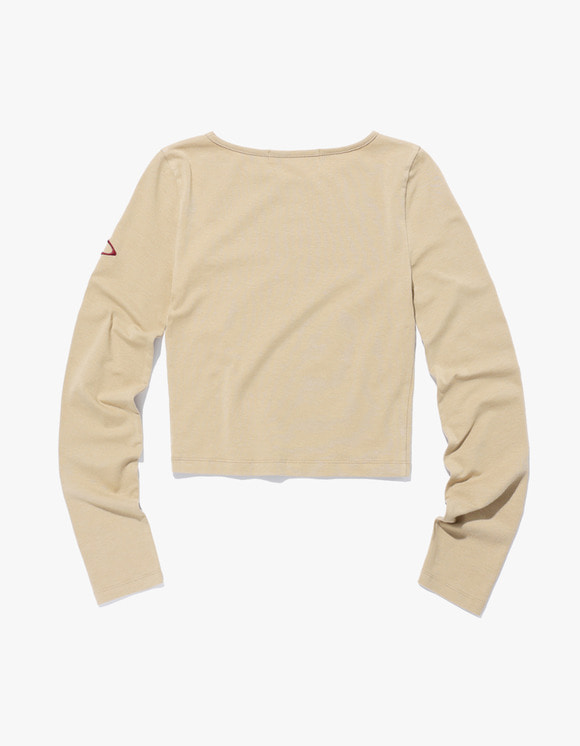 Front Darted Basic Long Sleeve Top - Beige | HEIGHTS ...