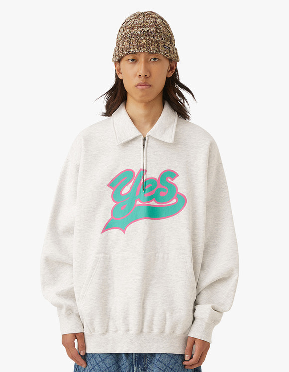 ☆YESEYESEE☆ YES Thumb Hole Half Zip Grey yeseyesee® :: Y.E.S Thumb Hole Half Zip Black