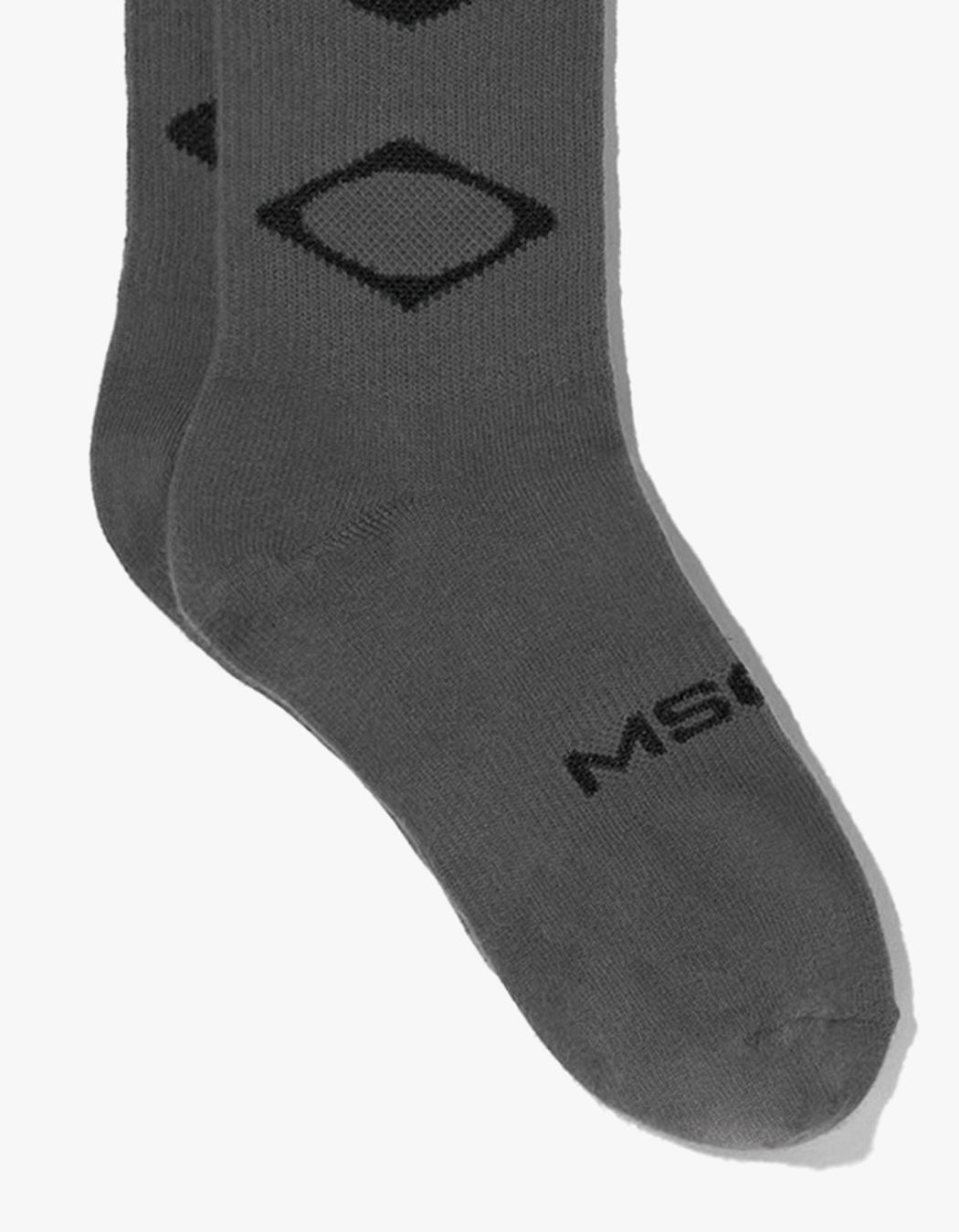 ☆MISCHIEF☆ RHOMBUS KNEE SOCKS MSCHF Rhombus Knee Socks - Charcoal | International Store