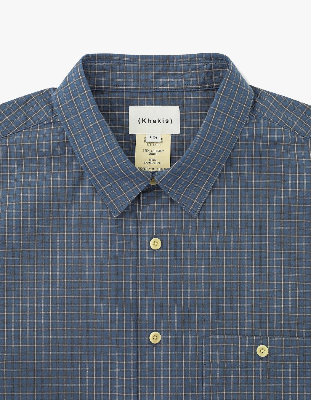 Khakis Border Check S/S Shirt - Blue | International Store