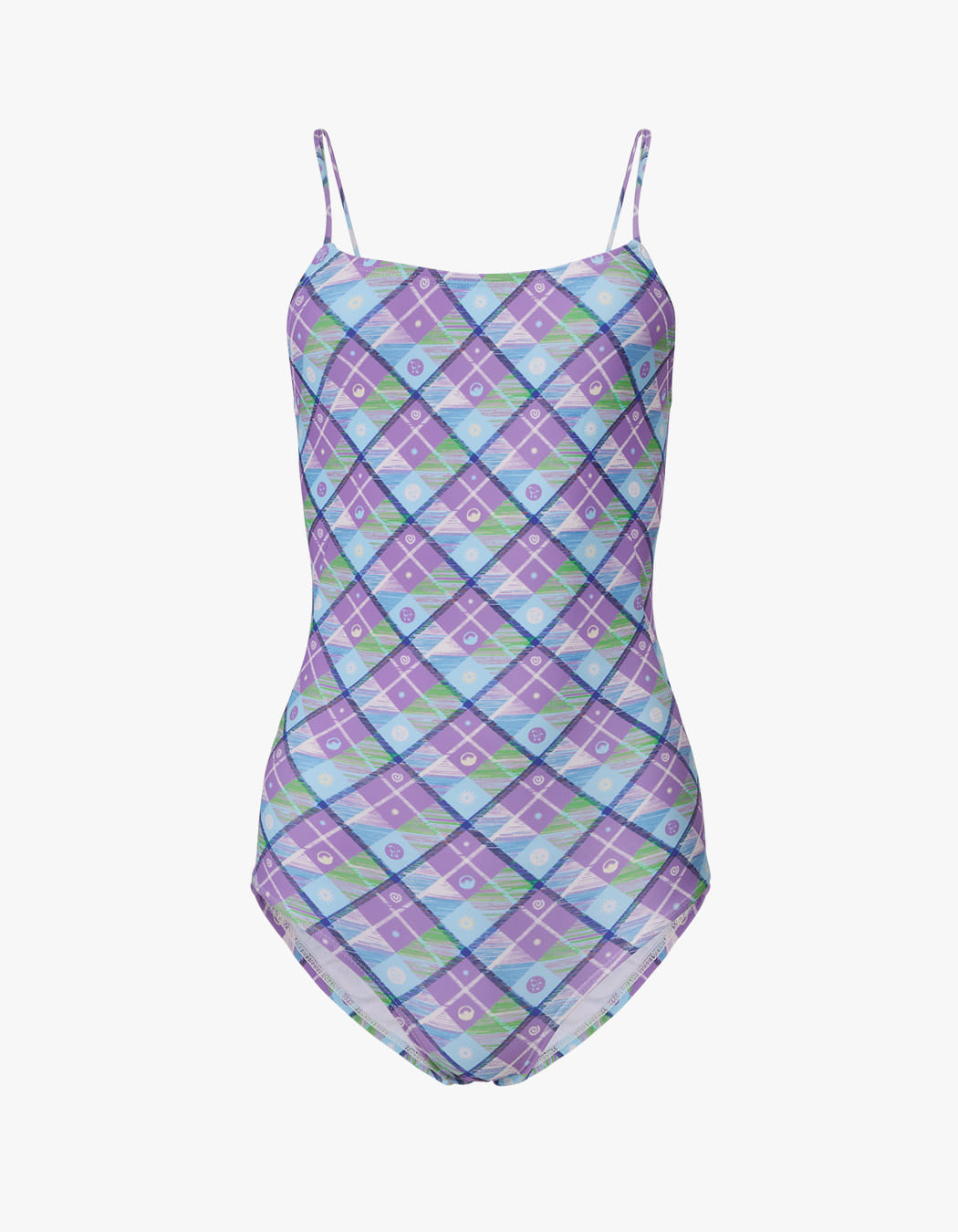 PISCESS Vintage Check One-Piece Swimsuit - Purple | 하이츠스토어