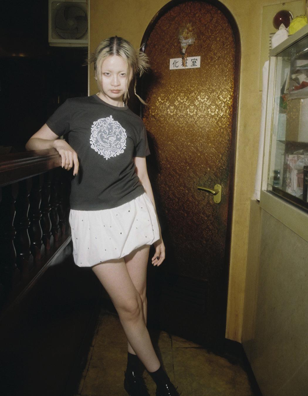 MEDIA(82) Mini Bubble Skirt - White Rivet | 하이츠스토어