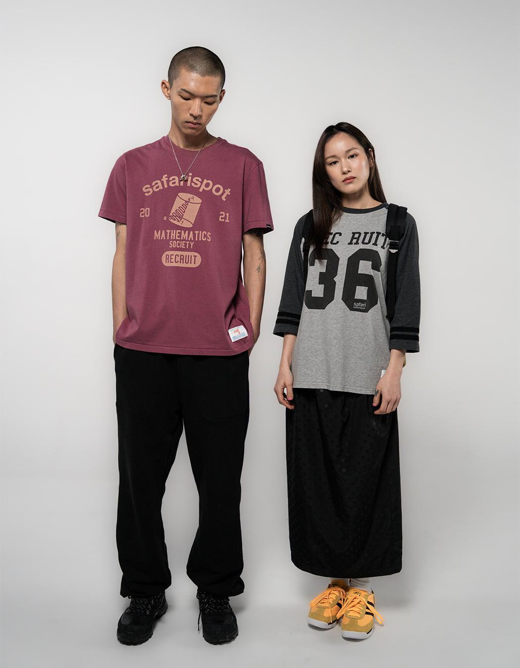 [Safarispot] Rec Ruit Athletic Rugby Tee ★大人気★ 사파리스팟 리크루트 애슬레틱 라글란 티 - 그레이 | Safarispot