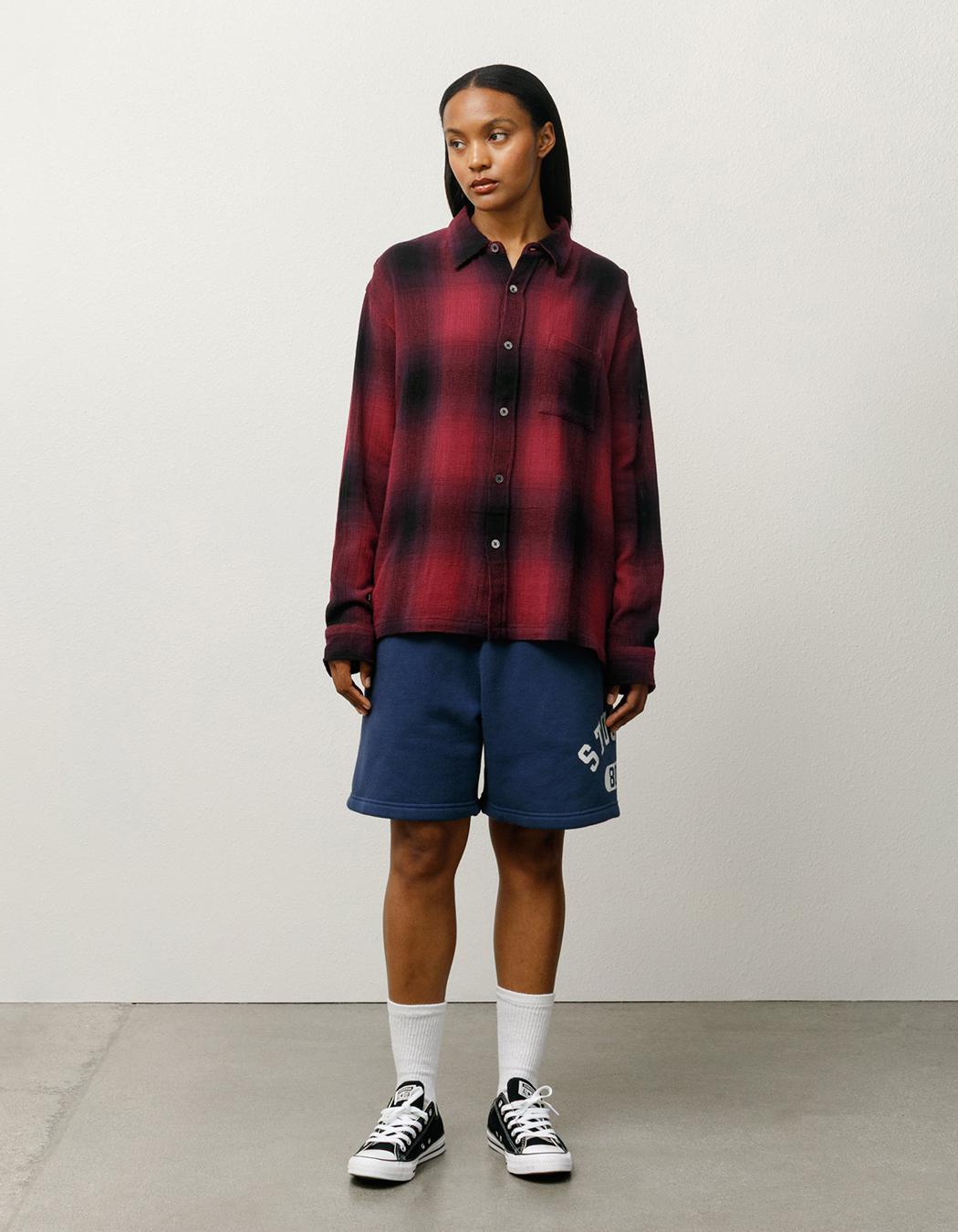 す*る様 Stussy LOOSE WEAVE PLAID SHIRT Stussy Loose Weave Plaid Shirt (Red) – CNCPTS