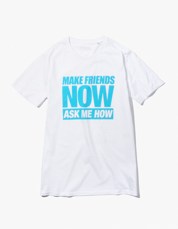 IDEA Make Friends Now T-Shirt - White / Blue | HEIGHTS | 하이츠 온라인 스토어