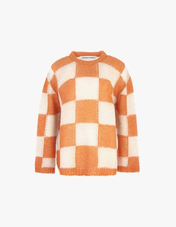 TheOpen Product Wool Blend Checker Board Sweater - Orange | HEIGHTS | 하이츠 온라인 스토어