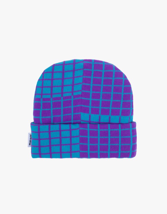 Fucking Awesome Checker Block Cuff Beanie - Purple/Blue | HEIGHTS | 하이츠 온라인 스토어