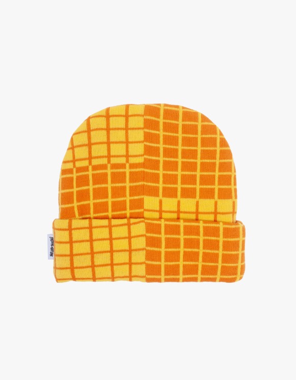 Fucking Awesome Checker Block Cuff Beanie - Orange/Yellow | HEIGHTS | 하이츠 온라인 스토어