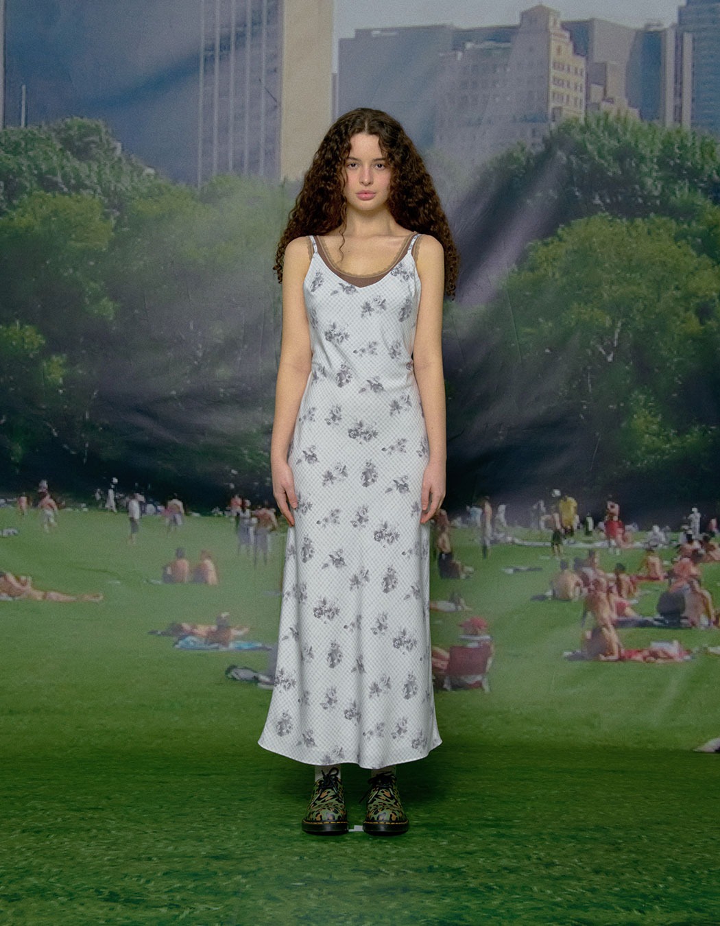 【LOULOUSEOUL】Brooke Slim Dress (Scarf Set / Gray) LOULOUSEOUL | International Store