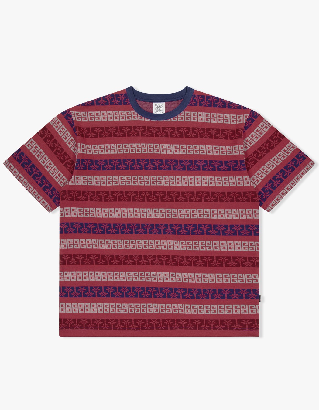 ★YESEYESEE★ YES Palm Jacquard LS Red yeseyesee at HEIGHTS. | Online Store