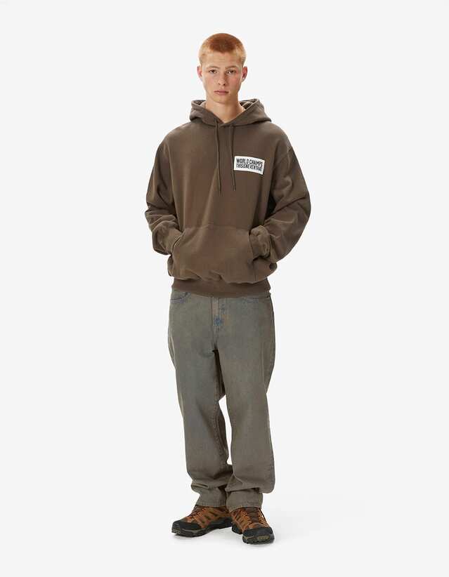 【THISISNEVERTHAT】Scrap Applique Hoodie Brown Scrap Applique Hoodie - thisisneverthat®