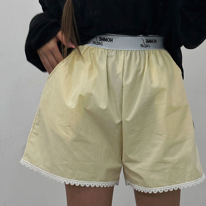 레터링밴딩레이스숏팬츠-shorts