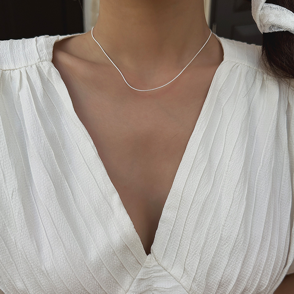 원라인실버-necklace