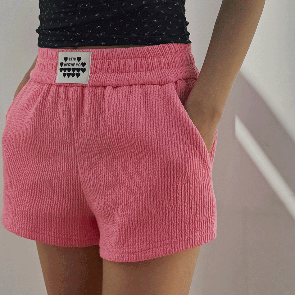 [오늘출발] 핑크밴딩패치숏팬츠-shorts