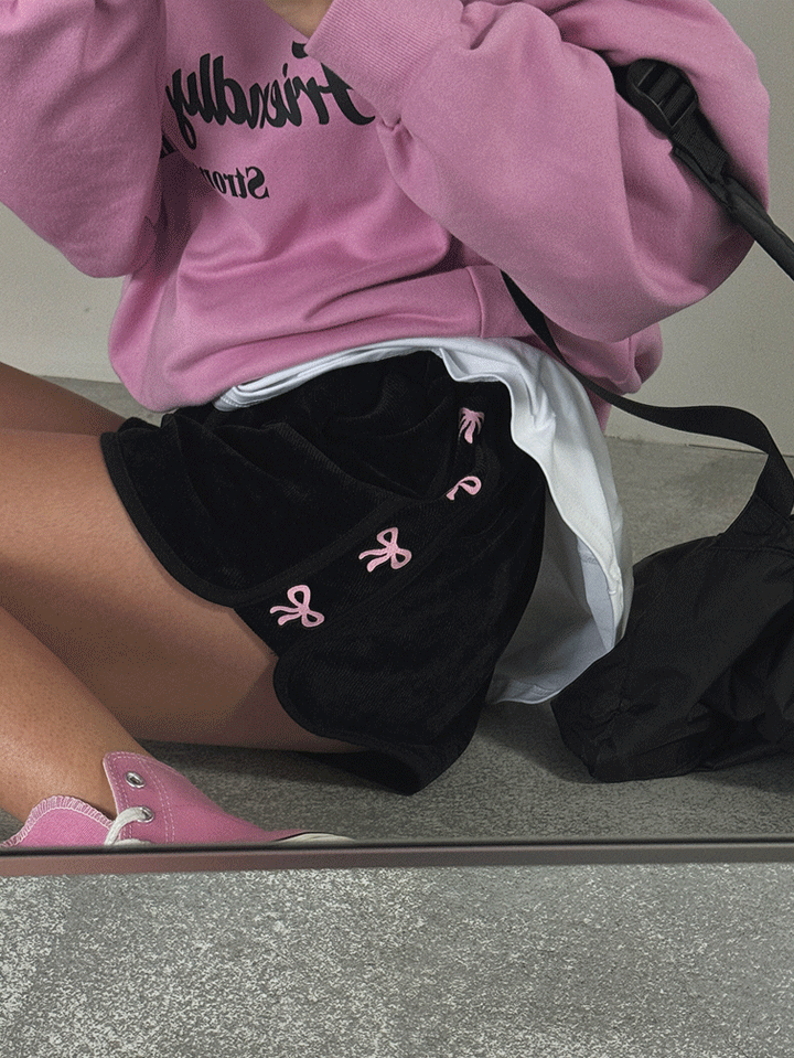 리본배색코듀숏팬츠-shorts