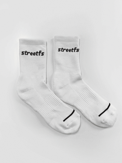 [SS-0025] STREETFS SIDE LETTERING SOCKS WHITE