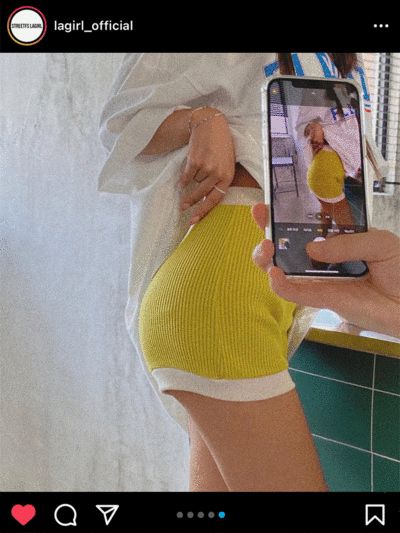 배색와플숏반바지-shorts
