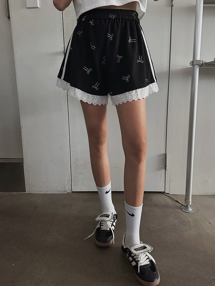 리본레이스밴딩숏팬츠-shorts