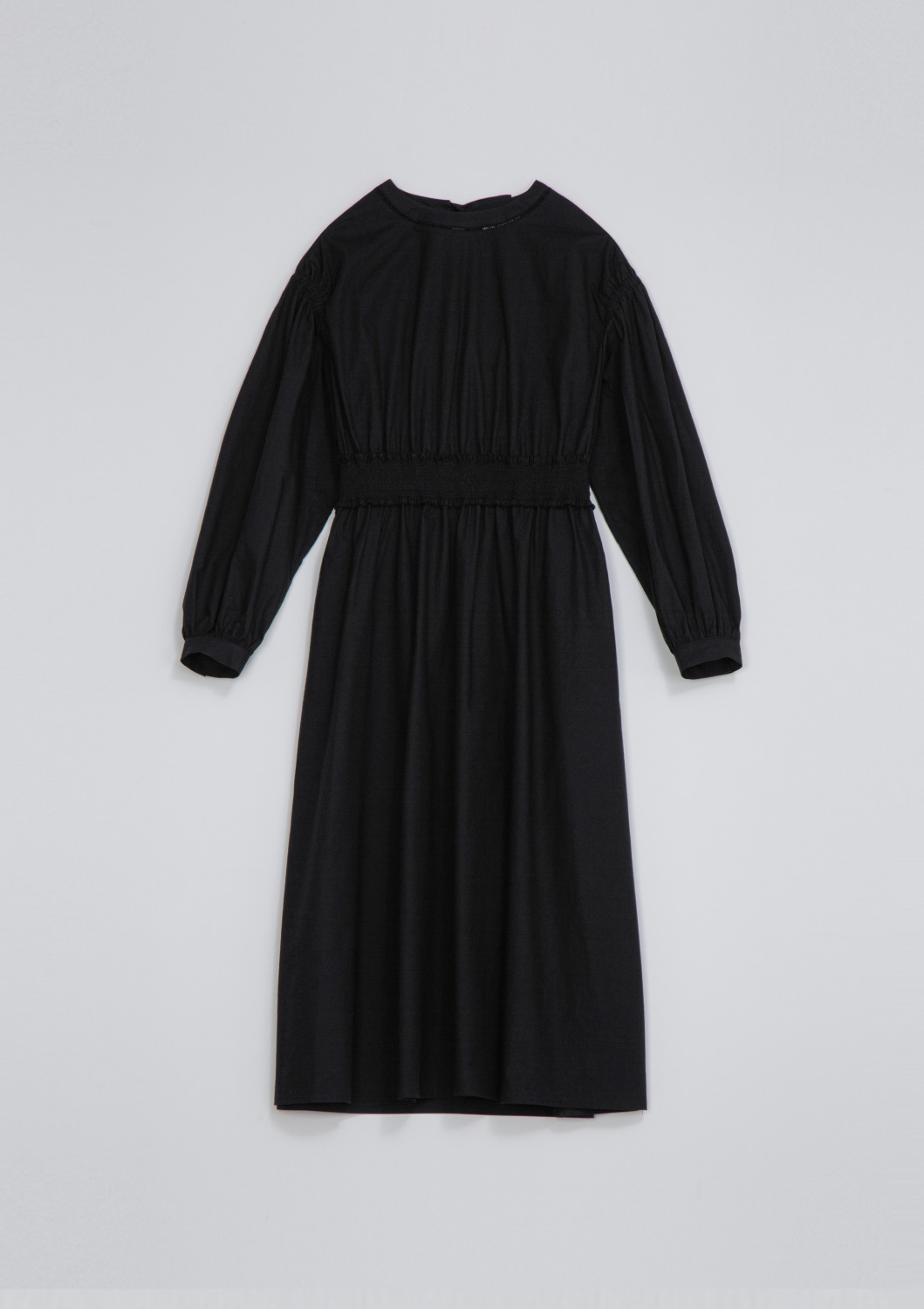 [End Sale]Bonheur Smock Dress -  Black Cotton