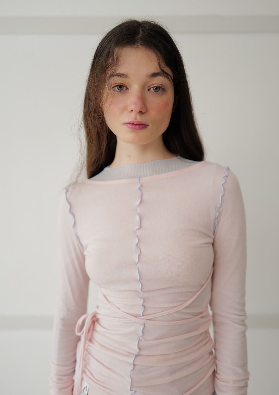 Mused Tied Jersey Top - Pink