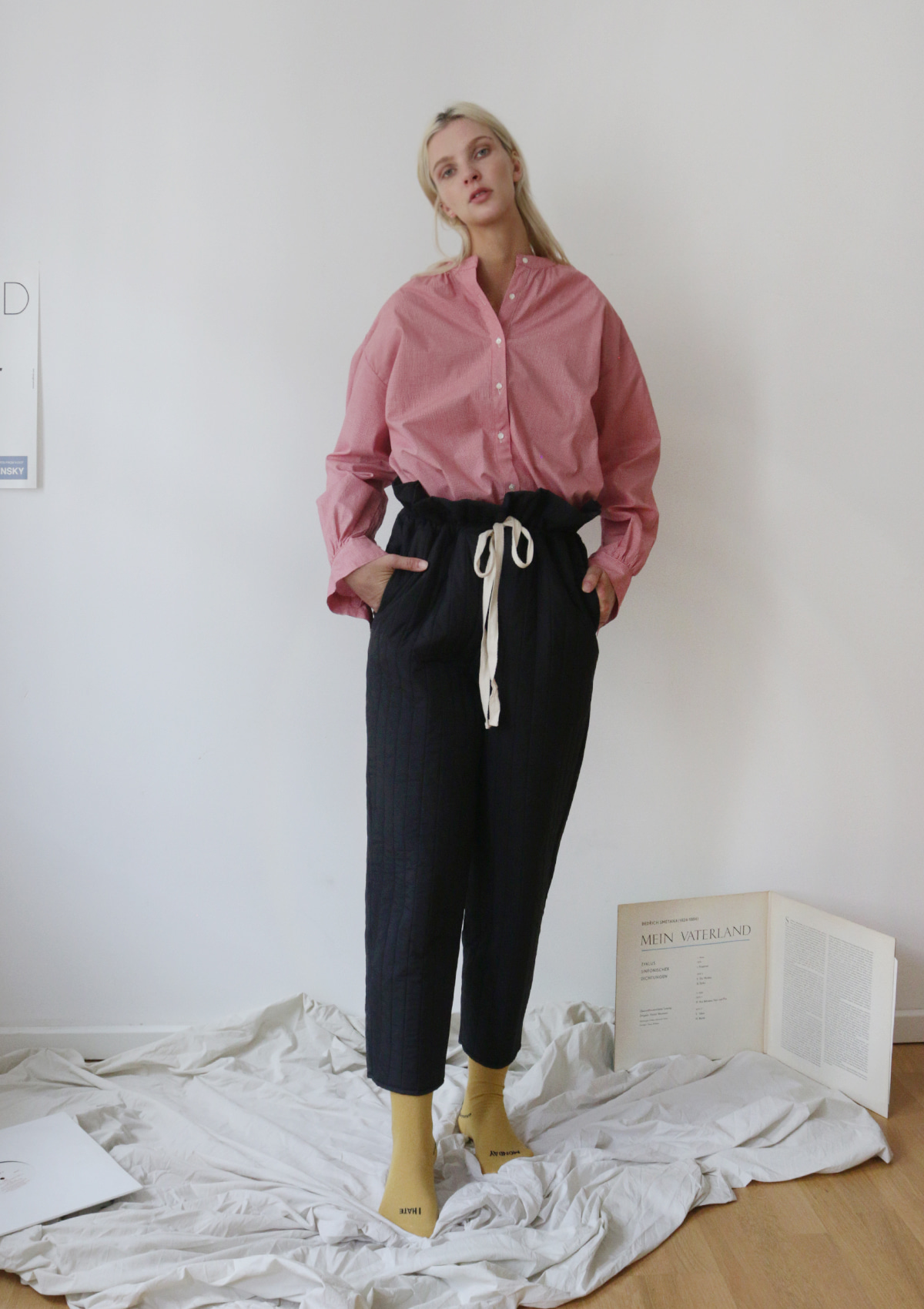 [End Sale]FRESCH STRING PANTS LINE QUILTED
