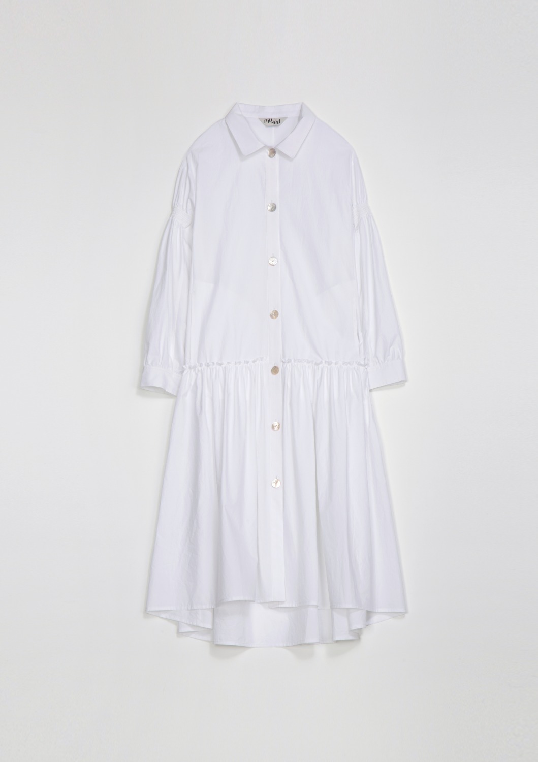 [End Sale]Saison Shirt Dress - Optic White Cotton