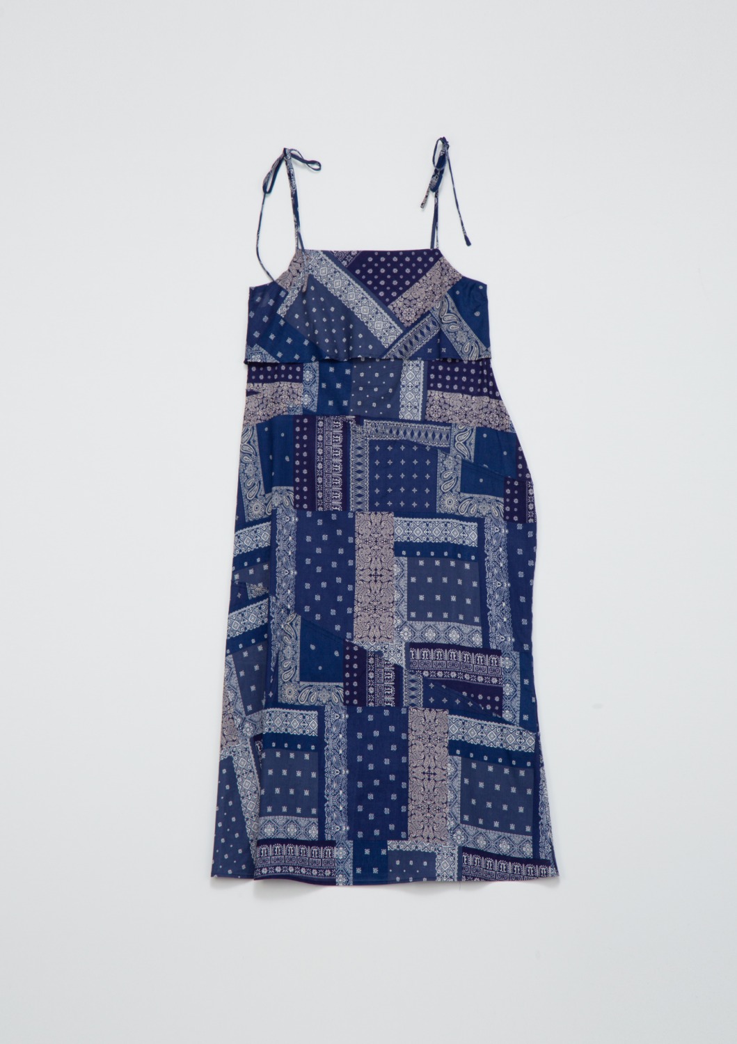 [End Sale]En Fete Slip Dress - Blue Bandana